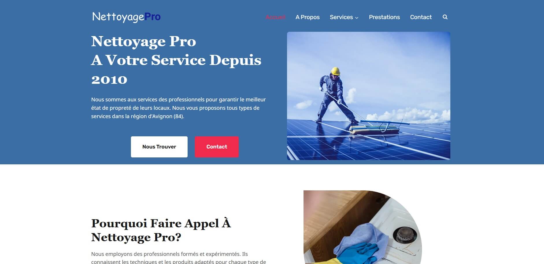 capture d'écran du site nettoyagepro